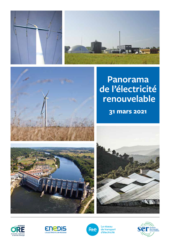 Panorama de l'électricité renouvelable au 31 mars 2021